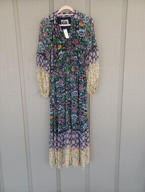 Anthropologie Maeve Ondine Floral Dress Size S Boho Button Long Sleeve Pockets